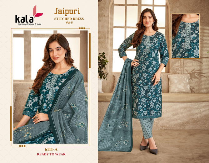 Jaipuri Vol 5 By Kala Printed Cotton Kurti With Bottom Dupatta Wholesalers In Delhi
